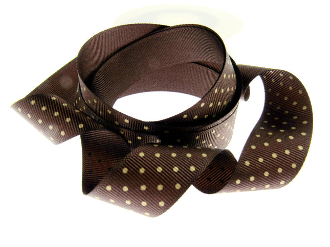 Polka Dot Grosgrain Ribbon Spotty Ribbon 12 Great Colours 22mm Wide 53759 - ThreadandTrimmings