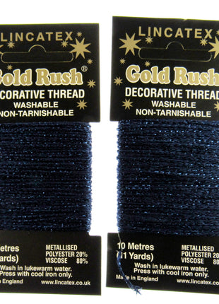 Decorative Metallic Glitter Embroidery Thread - 2 x 10m Packs (20m) - Lincatex