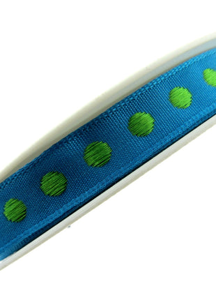 Bright Funky Narrow Ribbon with Woven Contrasting Spot - 10mm -5m or 20m Lengths - ThreadandTrimmings
