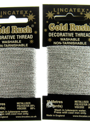 Decorative Metallic Glitter Embroidery Thread - 2 x 10m Packs (20m) - Lincatex