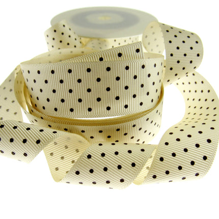 Polka Dot Grosgrain Ribbon Spotty Ribbon 12 Great Colours 22mm Wide 53759 - ThreadandTrimmings