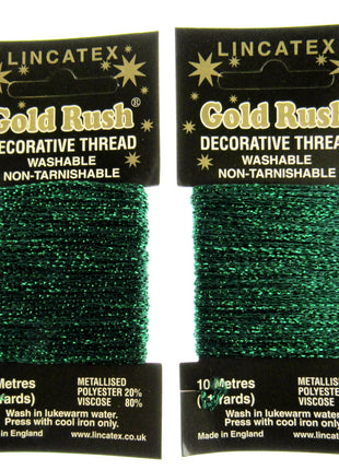Decorative Metallic Glitter Embroidery Thread - 2 x 10m Packs (20m) - Lincatex