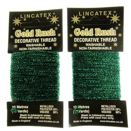 Decorative Metallic Glitter Embroidery Thread - 2 x 10m Packs (20m) - Lincatex