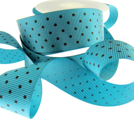 Polka Dot Grosgrain Ribbon Spotty Ribbon 12 Great Colours 22mm Wide 53759 - ThreadandTrimmings