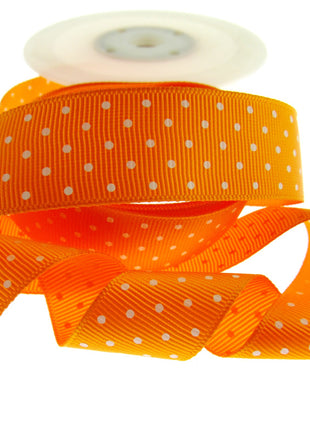 Polka Dot Grosgrain Ribbon Spotty Ribbon 12 Great Colours 22mm Wide 53759 - ThreadandTrimmings