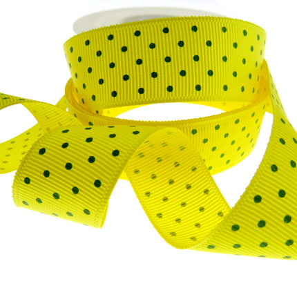Polka Dot Grosgrain Ribbon Spotty Ribbon 12 Great Colours 22mm Wide 53759 - ThreadandTrimmings