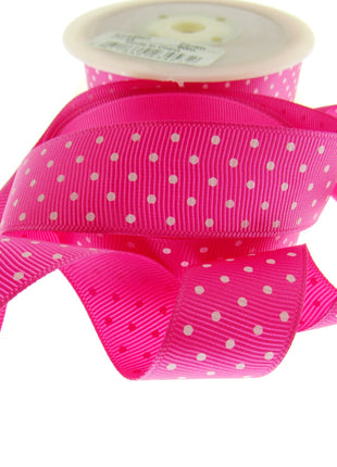 Polka Dot Grosgrain Ribbon Spotty Ribbon 12 Great Colours 22mm Wide 53759 - ThreadandTrimmings