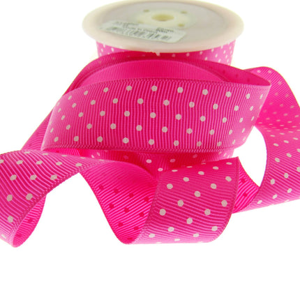 Polka Dot Grosgrain Ribbon Spotty Ribbon 12 Great Colours 22mm Wide 53759 - ThreadandTrimmings