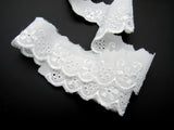 White Cotton Broderie Anglaise with Daisy Chain - Straight & Flat - 30mm - 2871