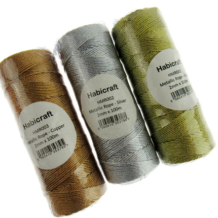 Metallic Lurex Rope Trimming String Twine 1mm Wide Choice of Length & Colour - ThreadandTrimmings