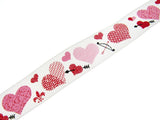 3m x 22mm Valentines Ribbon with Red, Pink Hearts with Cupid Arrows