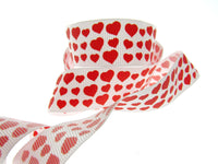 3m x 22mm Valentines Ribbon with Red Hearts