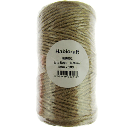 Natural Jute Rope Twine in 3 Colours 2mm Wide Choice of Pack Length - - ThreadandTrimmings