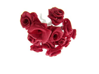 Red Ribbon Roses with Wire Stems - 144 Roses - 12 Bunches x 12 Roses 1.2cm Rose