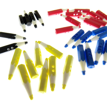 Crayon Pencil Buttons - Choose From 4 Colours - 25mm Long - ThreadandTrimmings