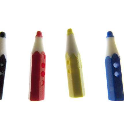 Crayon Pencil Buttons - Choose From 4 Colours - 25mm Long - ThreadandTrimmings