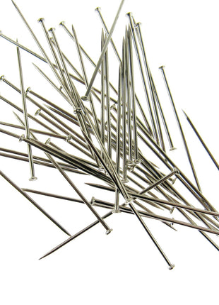 Extra Long Steel Pins 50mm  2 Inch Pins 50 Pin Pack Size - ThreadandTrimmings