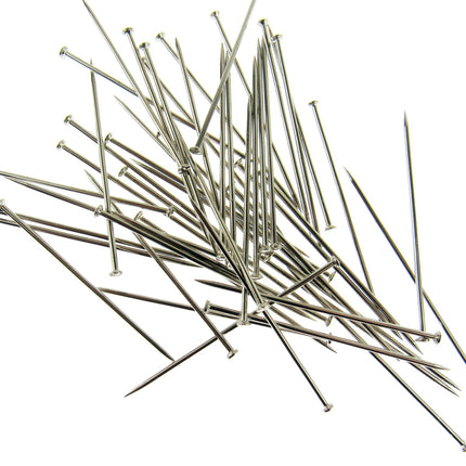 Extra Long Steel Pins 50mm  2 Inch Pins 50 Pin Pack Size - ThreadandTrimmings