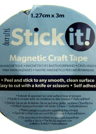 Self Adhesive Magnetic Craft Tape with Sticky Side by Docrafts 3 Meter Reel