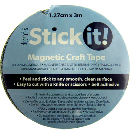 Self Adhesive Magnetic Craft Tape with Sticky Side by Docrafts 3 Meter Reel
