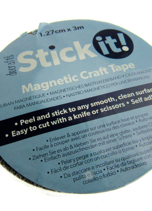 Self Adhesive Magnetic Craft Tape with Sticky Side by Docrafts 3 Meter Reel