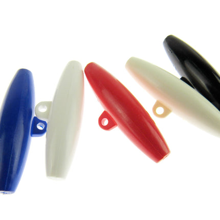 Large Toggle Buttons - 38mm Long - 6 Pack - 6 Colours - Clearance - ThreadandTrimmings