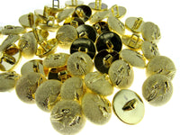 Round Gold Etched Plastic Shank Button with Embossed Flower -18mm -146 Clearance