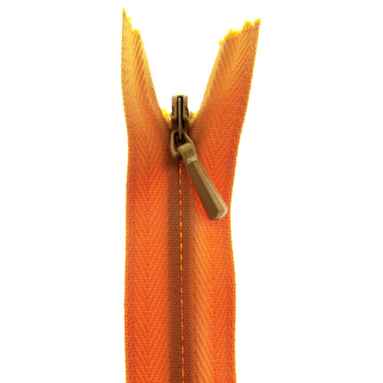 Mustard Nylon Invisible Zips by YKK - 9" (23cm) - 15 x Zips -  Clearance