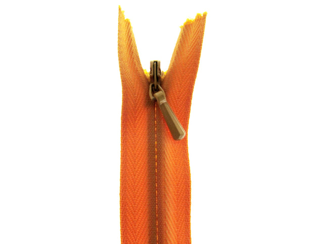 Mustard Nylon Invisible Zips by YKK - 9" (23cm) - 15 x Zips -  Clearance