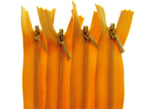 Mustard Nylon Invisible Zips by YKK - 9" (23cm) - 15 x Zips -  Clearance