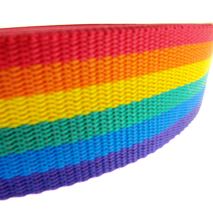 Rainbow Webbing Gay Pride Polypropylene Strapping For Bags/Leash 25mm/40mm/50mm - ThreadandTrimmings