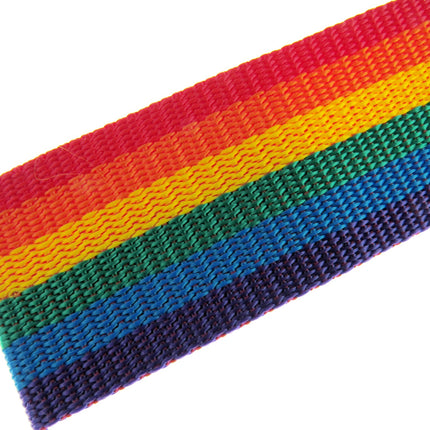 Rainbow Webbing Gay Pride Polypropylene Strapping For Bags/Leash 25mm/40mm/50mm - ThreadandTrimmings