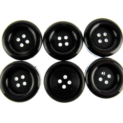 Large Bright Ladies Coat Buttons Round  4 Hole 28mm 9 Cols CN95 - ThreadandTrimmings
