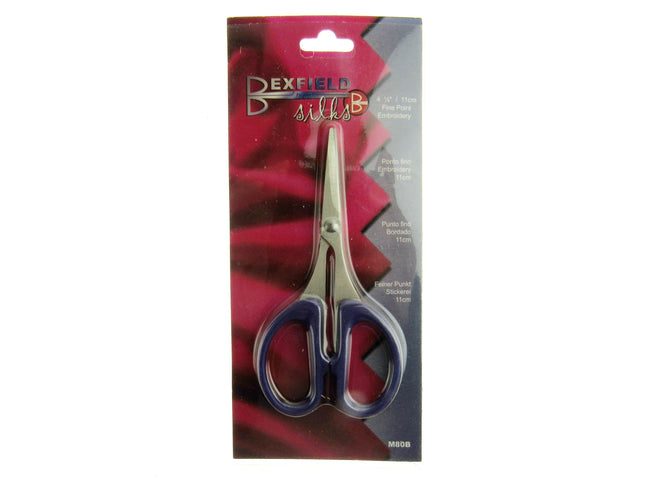 Soft Feel Embroidery Scissors with Fine Point by Bexfield - 4 1/4" - (11cm) M80