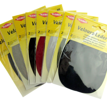 Imitation Leather Patches Iron On Velour by Kleiber - 2 Synthetic Patches - K877 - ThreadandTrimmings
