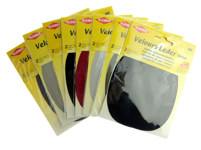 Imitation Leather Patches Iron On Velour by Kleiber - 2 Synthetic Patches - K877 - ThreadandTrimmings