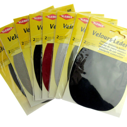 Imitation Leather Patches Iron On Velour by Kleiber - 2 Synthetic Patches - K877 - ThreadandTrimmings