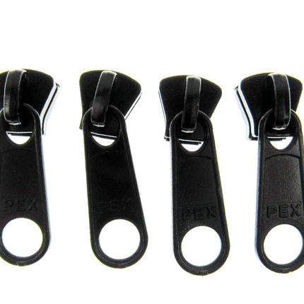 Zip Pull Slider Pullers Long & Double #10 Plastic Zip Chain - (4 x Pullers) - ThreadandTrimmings