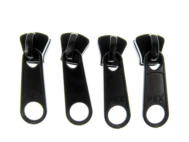Zip Pull Slider Pullers Long & Double #10 Plastic Zip Chain - (4 x Pullers) - ThreadandTrimmings