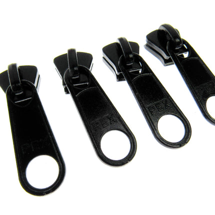 Zip Pull Slider Pullers Long & Double #10 Plastic Zip Chain - (4 x Pullers) - ThreadandTrimmings