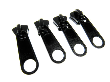 Zip Pull Slider Pullers Long & Double #10 Plastic Zip Chain - (4 x Pullers) - ThreadandTrimmings