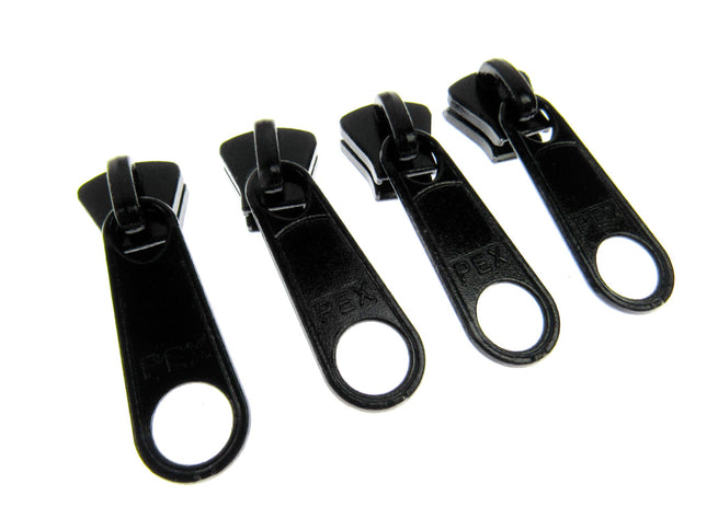 Zip Pull Slider Pullers Long & Double #10 Plastic Zip Chain - (4 x Pullers) - ThreadandTrimmings