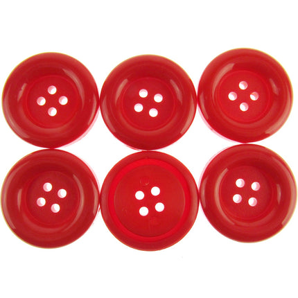 Large Bright Ladies Coat Buttons Round  4 Hole 28mm 9 Cols CN95 - ThreadandTrimmings