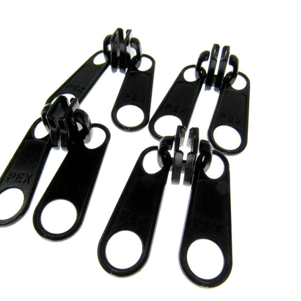 Zip Pull Slider Pullers Long & Double #10 Plastic Zip Chain - (4 x Pullers) - ThreadandTrimmings