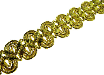 Lurex Braid With Scalloped Weave on Both Sides 25mm Wide In Gold or Silver - ThreadandTrimmings