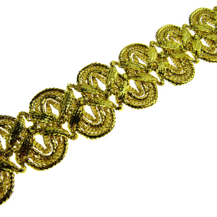 Lurex Braid With Scalloped Weave on Both Sides 25mm Wide In Gold or Silver - ThreadandTrimmings
