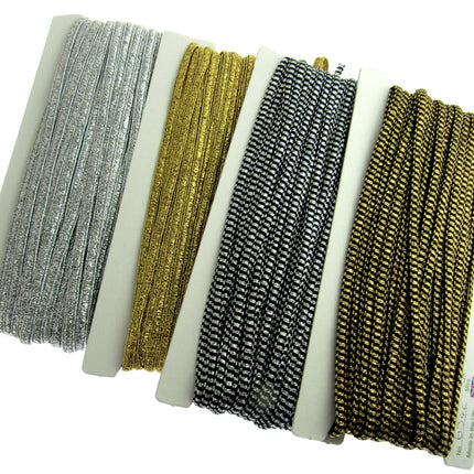 Lurex President Braid Four Colours Available 8mm Wide - ThreadandTrimmings