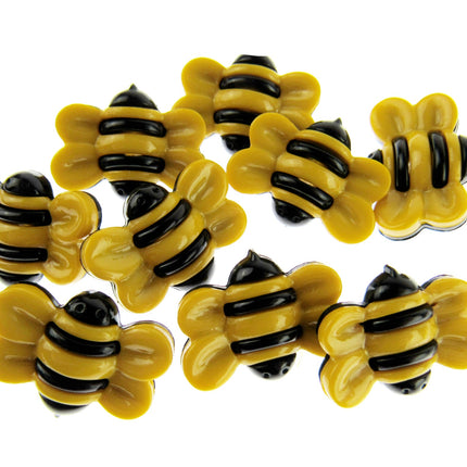 Bumble Bee Buttons Yellow Wing Bee Buttons 25mm Shank Buttons By Wonder Button - ThreadandTrimmings