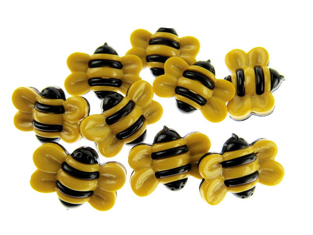 Bumble Bee Buttons Yellow Wing Bee Buttons 25mm Shank Buttons By Wonder Button - ThreadandTrimmings