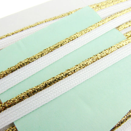 Flanged Piping Cord With Lurex Edge - 8mm - Choose Length & Colour Silver Gold